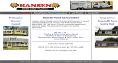 Desktop Screenshot of hansenhomeconstruction.com